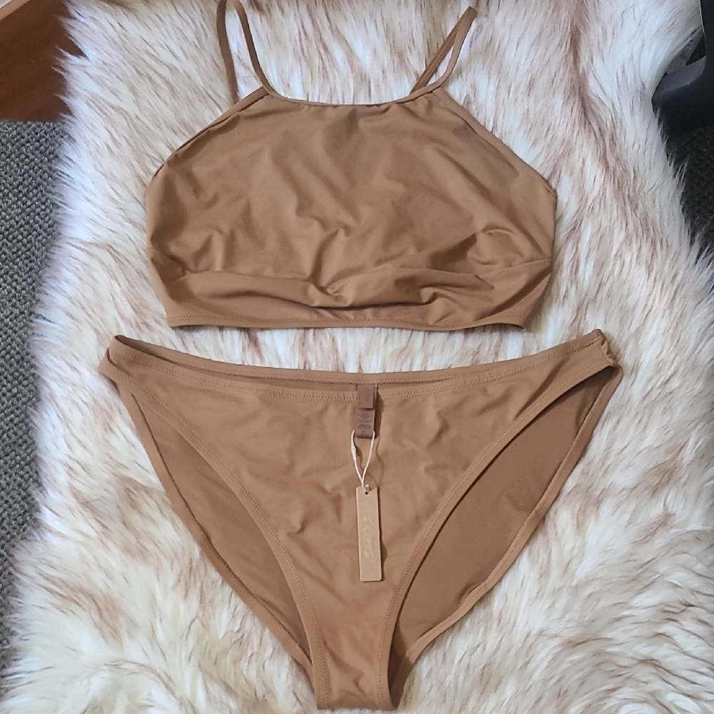 NWT/NWOT SKIMS Recycled Swim Bikini Set Size 3X/4X Almond